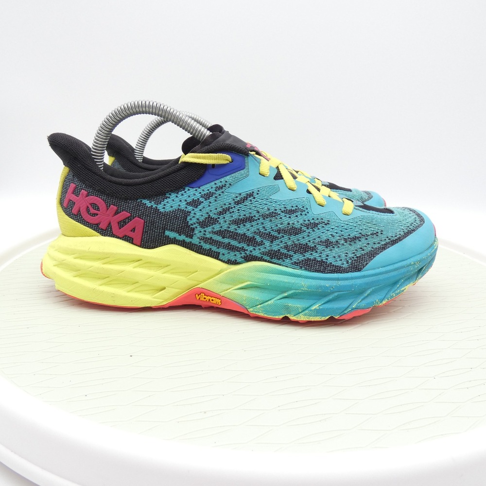 Hoka Speedgoat 5 Scuba Blue Evening Primrose Trail Running Shoes Womens 8.5 B - Picture 3 of 9